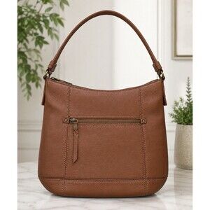 The SAK Sequoia Carmel Brown Pebbled Soft Leather Hobo Shoulder Bag